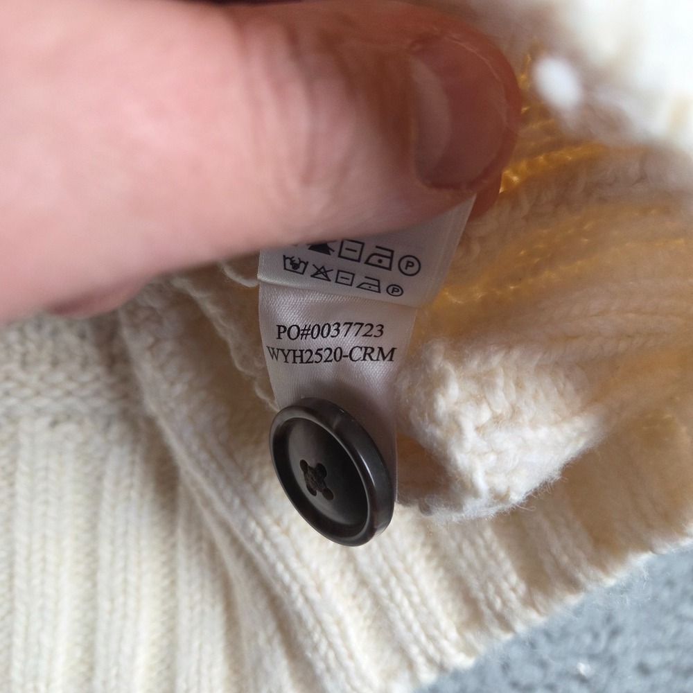 Faherty‎ Heirloom Cotton Outback Cardigan Womens Medium Cream Beige NEW - Picture 7 of 10